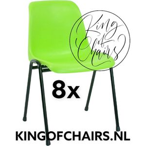 King of Chairs -set van 8- model KoC Daniëlle limegroen met zwart onderstel. Kantinestoel stapelstoel kuipstoel vergaderstoel kantine stoel stapel stoel kantinestoelen stapelstoelen kuipstoelen De Valk 3360 keukenstoel schoolstoel eetkamerstoel