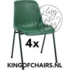 King of Chairs -set van 4- model KoC Daniëlle groen met zwart onderstel. Stapelstoel kantinestoel kuipstoel vergaderstoel tuinstoel kantine stoel stapel stoel kantinestoelen stapelstoelen kuipstoelen De Valk 3360 keukenstoel schoolstoel eetkamerstoel