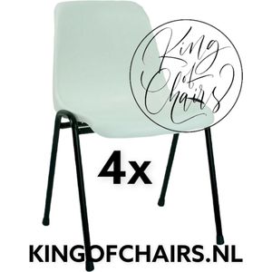 King of Chairs -set van 4- model KoC Daniëlle wit met zwart onderstel. Kantinestoel stapelstoel kuipstoel vergaderstoel tuinstoel kantine stoel stapel stoel kantinestoelen stapelstoelen kuipstoelen De Valk 3360 keukenstoel bistrostoel eetkamerstoel