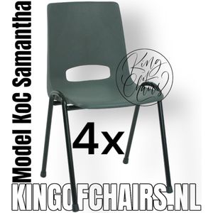 King of Chairs -Set van 4- Model KoC Samantha antraciet met zwart onderstel. Stapelstoel kuipstoel vergaderstoel tuinstoel kantine stoel stapel stoel kantinestoelen stapelstoelen kuipstoelen arenastoel De Valk 3320 bistrostoel bezoekersstoel