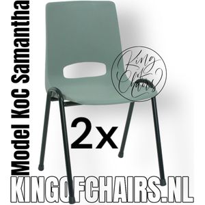 King of Chairs -Set van 2- Model KoC Samantha lichtgrijs met zwart onderstel. Stapelstoel kuipstoel vergaderstoel tuinstoel kantine stoel stapel stoel kantinestoelen stapelstoelen kuipstoelen arenastoel De Valk 3320 bistrostoel bezoekersstoel