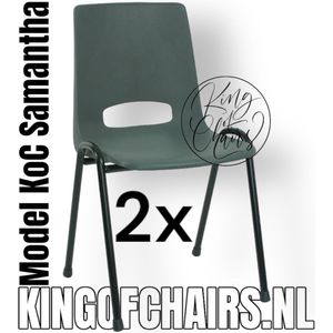 King of Chairs -Set van 2- Model KoC Samantha antraciet met zwart onderstel. Stapelstoel kuipstoel vergaderstoel tuinstoel kantine stoel stapel stoel kantinestoelen stapelstoelen kuipstoelen arenastoel De Valk 3320 bistrostoel bezoekersstoel