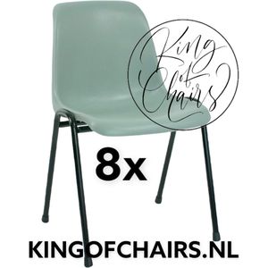 King of Chairs -set van 8- model KoC Daniëlle lichtgrijs met zwart onderstel. Kantinestoel stapelstoel kuipstoel vergaderstoel kantine stoel stapel stoel kantinestoelen stapelstoelen kuipstoelen De Valk 3360 keukenstoel schoolstoel eetkamerstoel