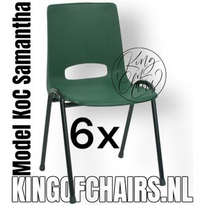 King of Chairs -Set van 6- Model KoC Samantha groen met zwart onderstel. Stapelstoel kuipstoel vergaderstoel tuinstoel kantine stoel stapel stoel kantinestoelen stapelstoelen kuipstoelen arenastoel De Valk 3320 bistrostoel schoolstoel bezoekersstoel