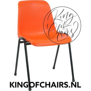 King of Chairs model KoC Daniëlle oranje met zwart onderstel. Stapelstoel kantinestoel kuipstoel vergaderstoel tuinstoel kantine stoel stapel stoel kantinestoelen stapelstoelen kuipstoelen De Valk 3360 keukenstoel bistro eetkamerstoel