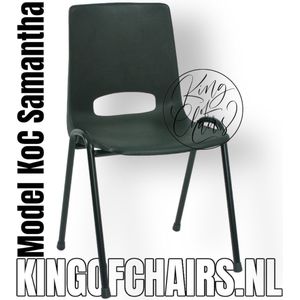 KoC Samantha zwart met zwart onderstel Kantinestoel stapelstoel kuipstoel vergaderstoel tuinstoel kantine stoel stapel stoel stoel kantinestoelen stapelstoelen kuipstoelen kerkstoel bistrostoel schoolstoel stapelbare stoel De Valk 3320 bezoekersstoel