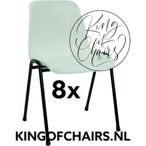 King of Chairs -set van 8- model KoC Daniëlle wit met zwart onderstel. Kantinestoel stapelstoel kuipstoel vergaderstoel tuinstoel kantine stoel stapel stoel kantinestoelen stapelstoelen kuipstoelen De Valk 3360 keukenstoel schoolstoel eetkamerstoel