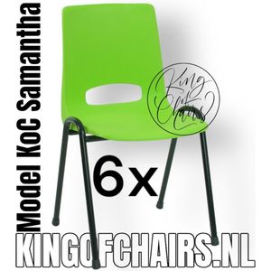 King of Chairs -Set van 6- Model KoC Samantha lime met zwart onderstel. Stapelstoel kuipstoel vergaderstoel tuinstoel kantine stoel stapel stoel kantinestoelen stapelstoelen kuipstoelen arenastoel De Valk 3320 bistrostoel schoolstoel bezoekersstoel