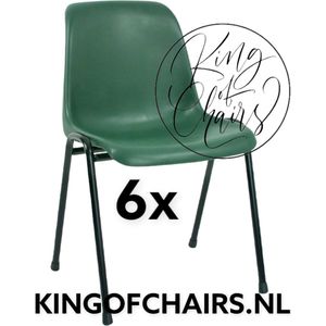 King of Chairs -set van 6- model KoC Daniëlle groen met zwart onderstel. Kantinestoel stapelstoel kuipstoel vergaderstoel tuinstoel kantine stapel stoel kantinestoelen stapelstoelen kuipstoelen De Valk 3360 keukenstoel schoolstoel eetkamerstoel