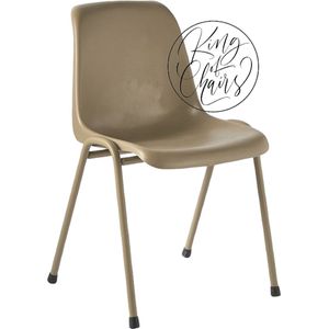 King of Chairs - Model KoC Moniek Taupe - eetkamerstoel Jule - keukenstoel - vergaderstoel - wachtkamerstoel - kamerstoel - stapelbare stoel - stapelstoel - kuipstoel - eetkamerstoel Jule Taupe
