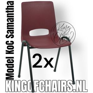 King of Chairs -Set van 2- Model KoC Samantha bordeaux met zwart onderstel. Stapelstoel kuipstoel vergaderstoel tuinstoel kantine stoel stapel stoel kantinestoelen stapelstoelen kuipstoelen arenastoel De Valk 3320 bistrostoel bezoekersstoel