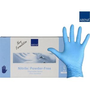 Sterke Nitril Poedervrije Wegwerp Handschoenen - Latexvrij - New Formulation - Blauw- 100 Stuks - Maat L