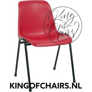 King of Chairs model KoC Daniëlle rood met zwart onderstel. Stapelstoel kantinestoel kuipstoel vergaderstoel tuinstoel kantine stoel stapel stoel kantinestoelen stapelstoelen kuipstoelen De Valk 3360 keukenstoel bistro eetkamerstoel