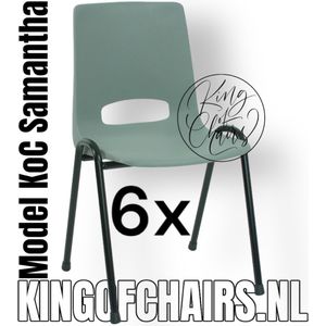King of Chairs -Set van 6- Model KoC Samantha lichtgrijs met zwart onderstel. Stapelstoel kuipstoel vergaderstoel tuinstoel kantine stoel stapel stoel kantinestoelen stapelstoelen kuipstoelen arenastoel De Valk 3320 bistrostoel bezoekersstoel