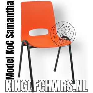 KoC Samantha oranje met zwart onderstel Kantinestoel stapelstoel kuipstoel vergaderstoel tuinstoel kantine stoel stapel stoel stoel kantinestoelen stapelstoelen kuipstoelen arenastoel kerkstoel schoolstoel stapelbare stoel De Valk 3320 bezoekersstoel