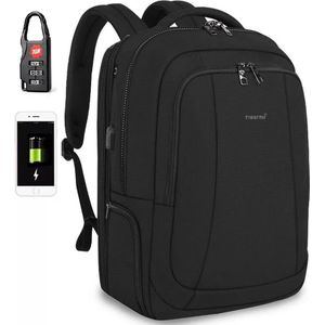 Tigernu Daily II laptop rugzak t/m 17,3 inch – waterafstotend – anti diefstal – inclusief regenhoes en cijferslot - 40 Liter - zwart