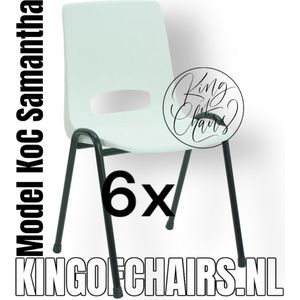 King of Chairs -Set van 6- Model KoC Samantha wit met zwart onderstel. Stapelstoel kuipstoel vergaderstoel tuinstoel kantine stoel stapel stoel kantinestoelen stapelstoelen kuipstoelen arenastoel De Valk 3320 bistrostoel schoolstoel bezoekersstoel