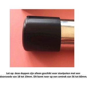 8x Ronde Stoelpoot Doppen Beschermers voor ronde stoelpoten van 18 - 19 mm zwart, omtrek 56 tot 60mm - Beschermdoppen Stoel Doppen - 8 stuks