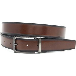 Miguel Bellido Classic Draaibare reversible riem bruin/zwart - heren en dames riem - 3 cm breed - Zwart / Bruin - Echt Leer - Taille: 90cm - Totale lengte riem: 105cm