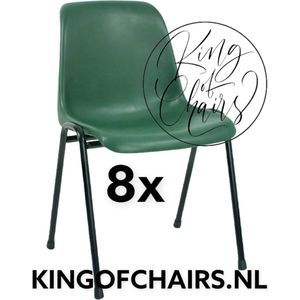 King of Chairs -set van 8- model KoC Daniëlle groen met zwart onderstel. Kantinestoel stapelstoel kuipstoel vergaderstoel kantine stoel stapel stoel kantinestoelen stapelstoelen kuipstoelen De Valk 3360 keukenstoel schoolstoel eetkamerstoel