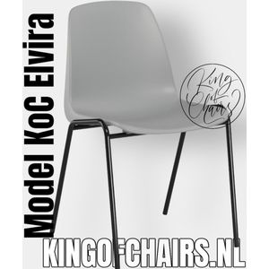 King of Chairs model KoC Elvira lichtgrijs met zwart onderstel. Kantinestoel stapelstoel kuipstoel vergaderstoel tuinstoel kantine stoel stapel stoel tuin stoel kantinestoelen stapelstoelen kuipstoelen stapelbare keukenstoel Helene eetkamerstoel