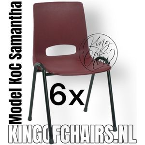 King of Chairs -Set van 6- Model KoC Samantha bordeaux met zwart onderstel. Stapelstoel kuipstoel vergaderstoel tuinstoel kantine stoel stapel stoel kantinestoelen stapelstoelen kuipstoelen arenastoel De Valk 3320 bistrostoel bezoekersstoel