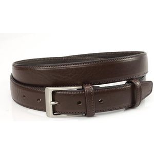 JV Belts Donker bruine pantalonriem - heren en dames riem - 3 cm breed - Bruin - Echt Leer - Taille: 95cm - Totale lengte riem: 110cm