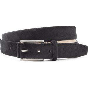 JV Belts Donkerbruine hair-on riem unisex - heren en dames riem - 3.5 cm breed - Donker Bruin - Echt Pony Skin - Taille: 105cm - Totale lengte riem: 120cm