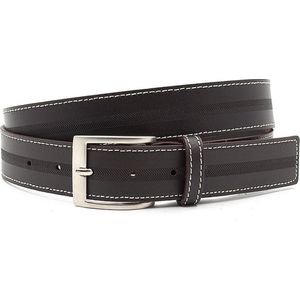 JV Belts Donker bruine heren riem - heren riem - 3.5 cm breed - Bruin - Echt Leer - Taille: 95cm - Totale lengte riem: 110cm