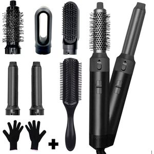 Isallure Krultang - Krultang 5 in 1 - Föhnborstel - Hairwrap - Krulborstel - Airstyler - Multistyler - Stijlborstel - Stijltang - TikTok - zwart