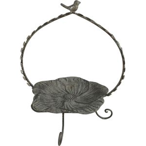Vogelbadje - IJzer - Vogeldrinkschaal - Vogelvoerderschaal - Balkon - Terras - Tuin - Vogeldrinkbak -- Buiten - Vogelschaal - 0.5 kg - hoogte 36 cm