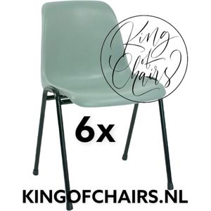 King of Chairs -set van 6- model KoC Daniëlle lichtgrijs met zwart onderstel. Kantinestoel stapelstoel kuipstoel vergaderstoel tuinstoel kantine stapel stoel kantinestoelen stapelstoelen kuipstoelen De Valk 3360 keukenstoel schoolstoel eetkamerstoel
