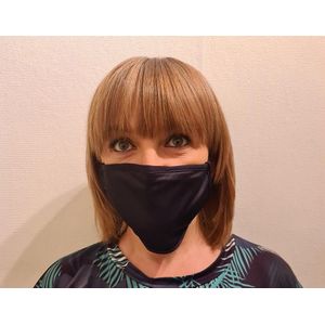 Mondkapje zwart Zijde