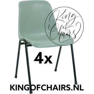 King of Chairs -set van 4- model KoC Daniëlle lichtgrijs met zwart onderstel. Stapelstoel kantinestoel kuipstoel vergaderstoel tuinstoel kantine stoel stapel stoel kantinestoelen stapelstoelen kuipstoelen De Valk 3360 keukenstoel eetkamerstoel