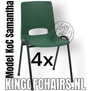 King of Chairs -Set van 4- Model KoC Samantha groen met zwart onderstel. Stapelstoel kuipstoel vergaderstoel tuinstoel kantine stoel stapel stoel kantinestoelen stapelstoelen kuipstoelen arenastoel De Valk 3320 bistrostoel schoolstoel bezoekersstoel