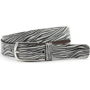 A-Zone Dames riem zwart/ wit zebra - dames riem - 3 cm breed - Bruin - Echt Leer - Taille: 90cm - Totale lengte riem: 105cm
