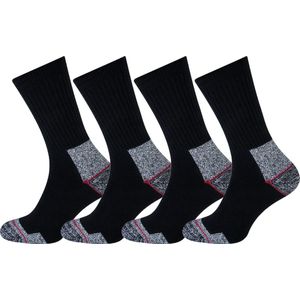 Stapp - Werksokken - Zwart - Stevige Katoenen Sokken - Versterkte Hak en Hiel - 4-Paar