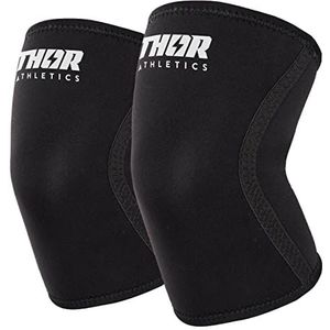 Thor Athletics - Sleeves knieën zwart – 7 mm – accessoires voor krachttraining – powerlifting – bodybuilding – squat – maat (XL)