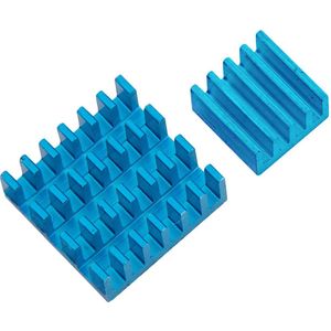 AZDelivery Set van 2 blauwe aluminium koellichamen passief compatibel met Raspberry Pi 3 met warmtegeleidende speciale kleeffolie 1