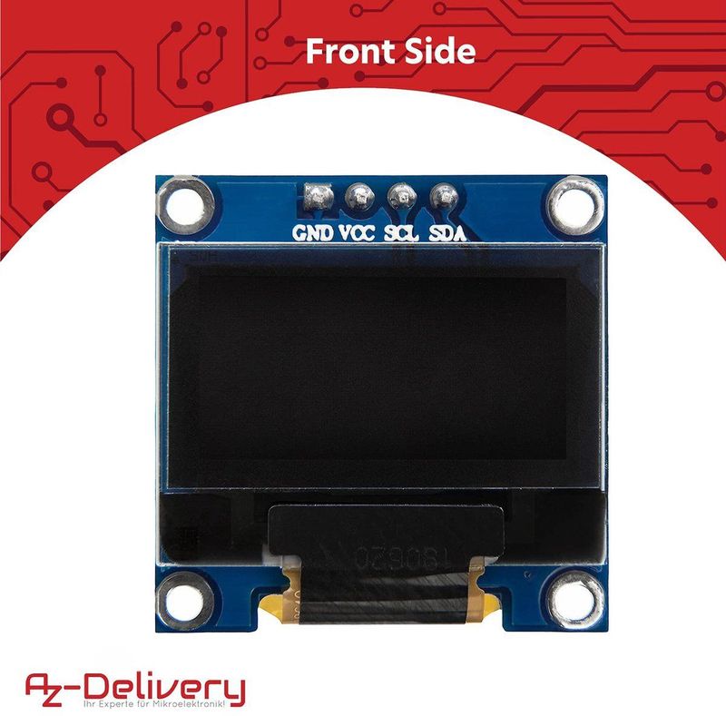 AZDelivery 5 x 0.96 inch OLED 128 x 64 pixels I2C SSD1306 Display compatibel met Arduino en Raspberry Pi Inclusief E-Book!