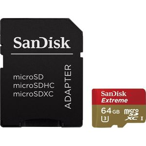 Sandisk Extreme Micro SD 64GB met adapter