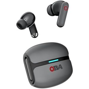 OBA ProX3 Bluetooth hoofdtelefoon 5.3 draadloze in-ear stereo ENC ruisonderdrukking, 30 uur sport, IPX4 waterdichte speelmodus muziek touch control, USB-C, zwart
