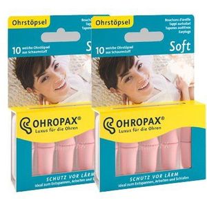Ohropax Soft Oordopjes, pak van 2 (2 x 10 stuks)