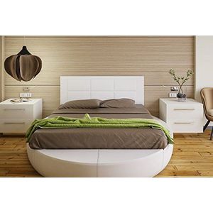 Hogar24 - Hoofdeinde voor bed, gestoffeerd, 155 x 55 x 3,0 cm, geschikt voor bedden van 135 en 150 cm. Wit (wit)