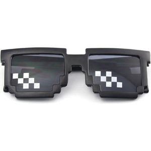 Thug Life bril - Bit pixel - Met 12 pixels - zwart - Square - Festivalbril - Feestbril