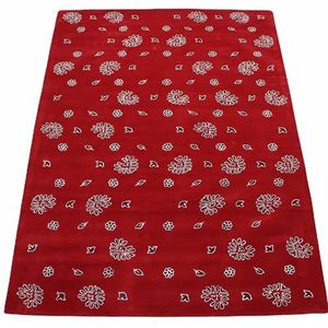 WAWA TEPPICH Modern tapijt rood handgetuft 100% wollen tapijt handgemaakt 170 x 240 cm
