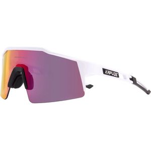 KAPVOE Sport Zonnebril - COMPLETE SET - 4 GLAZEN - Fietsbril - Sportbril - Mountainbike - Ski - Wintersport - Sneeuw - Polariserend - UV 400 - Nachtbril - Frame voor Zonnebril op Sterkte - Hoesje -Brillenkoker - WIT