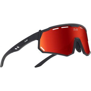 S&M PRO Sport Zonnebril - Polarized HD Sport Sunglasses - TR90 -TAC - UV 400 - COMPLETE SET - Fietsbril - Sportbril - Mountainbike - Hiken - Wandelen - Wintersport - Polariserend - Frame voor Zonnebril op Sterkte - Gepolariseerd - Heren - ZWART ROOD