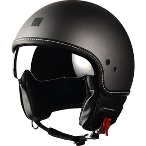Motocubo Beetle Jethelm - ECE goedgekeurde Scooterhelm - Geschikt als Scooter Brommer Motor Snorfiets Scooterhelm - XS - Mat Titanium