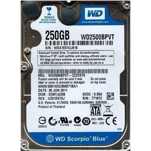WESTERN DIGITAL WD2500BPVT Western Digital Scorpio Blue WD2500BPVT 250GB 5400RPM SATA2/SATA